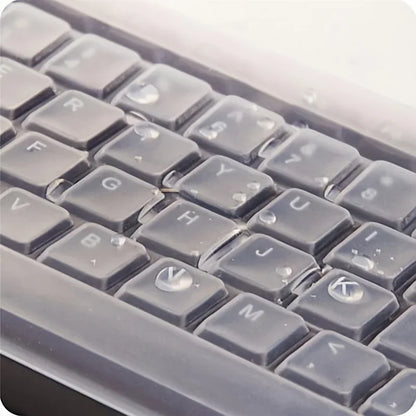Protector de silicona universal para teclado, funda protectora para PC de escritorio, transparente, de gel de sílice, cóncavo y resistente a golpes.