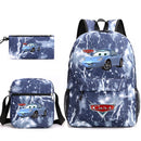 3pcs Disney Pixar Cars Lightning McQueen Students Backpacks Schoolbags Pencil Case Shoulder Bags Boys Girls School Bags Sets
