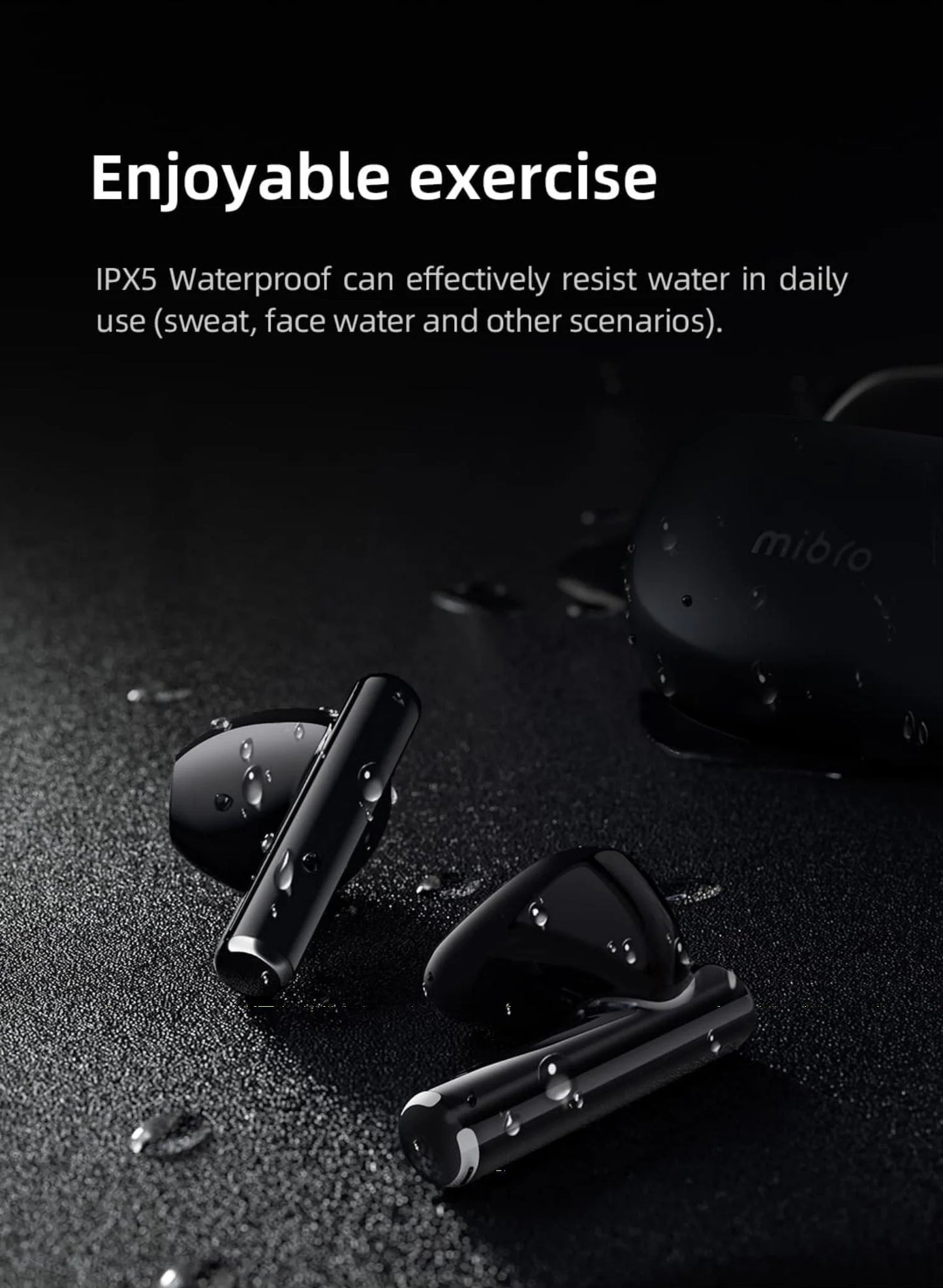 Auriculares inalámbricos Mibro Earbuds2 TWS con Bluetooth 5.3, IPX5, resistentes al agua, ENC, HD, llamadas, control táctil de alta fidelidad y reducción de ruido.