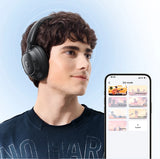 Fone de Ouvido Sem Fio Baseus EH10 NC ANC com Cancelamento de Ruído Híbrido Adaptativo de 45dB, Hi-Res LDAC, Bluetooth 6.0 e 80 Horas de Autonomia