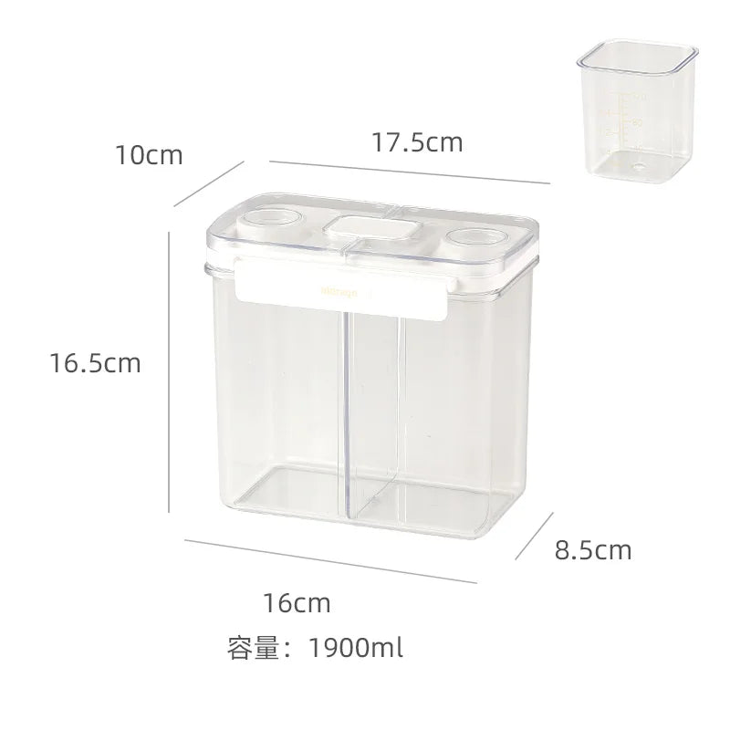 Dispensador de cereales de 3 l, contenedor sellado de cuatro compartimentos, resistente a la humedad, apilable, para refrigerios, café y granos, organizador de cocina.