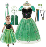 Fantasia da Anna para meninas, vestido de princesa para festa de aniversário, vestido de princesa para festa de carnaval, roupa infantil com estampa completa.