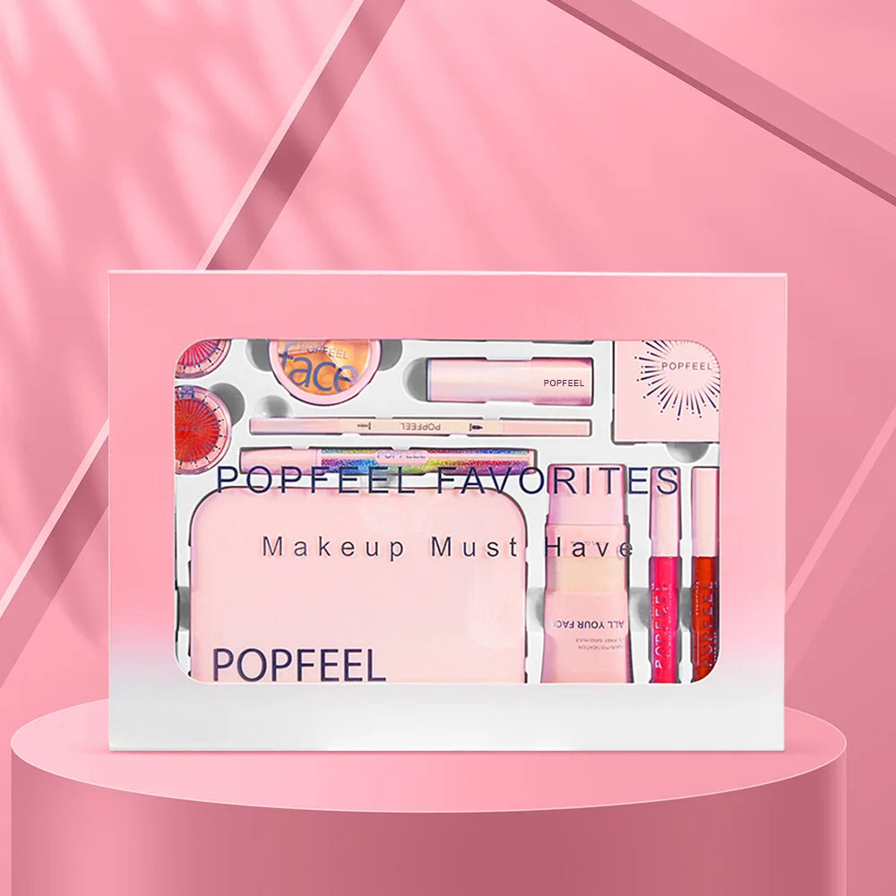 Best-Selling Popfeel Makeup Kit Full Set All-in-One Eyebrow Eyeshadow Eyeliner Lip Gloss Valentine's Day Gift for Women Cosmetics