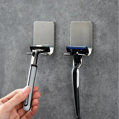 2 soportes para maquinillas de afeitar de acero inoxidable 304 para hombre, estante de almacenamiento para maquinillas de afeitar, organizador con ganchos para baño.