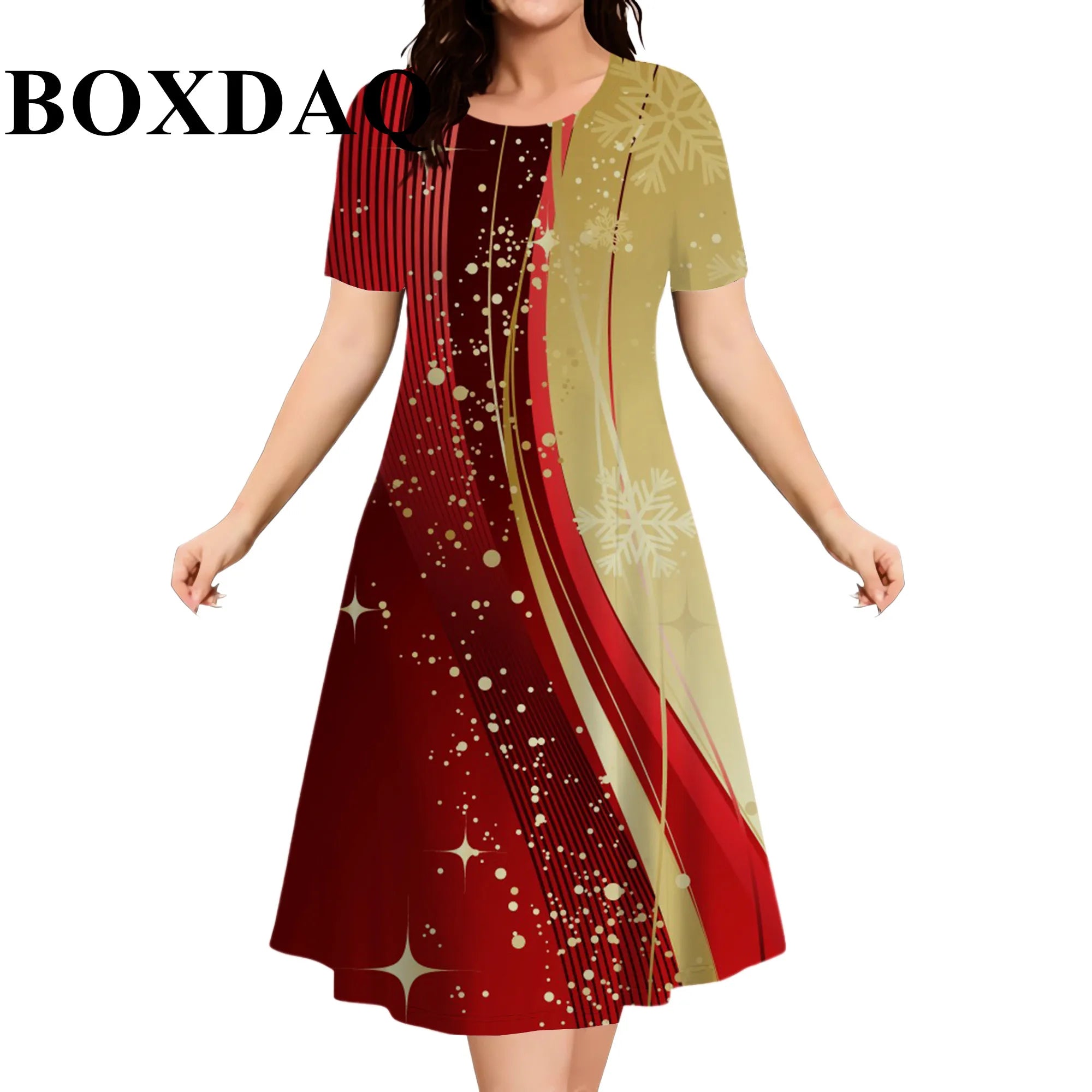2026 New Women's Dresses Fashion Tie Dye Gradient 3D Printed Elegant Loose Dress Plus Size Female Casual Short Sleeve Dress  9XL