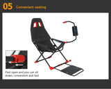 Inicio Simulador de juegos Simulador de carreras plegable Soporte de asiento Soporte de volante Experimentador de juegos de carreras