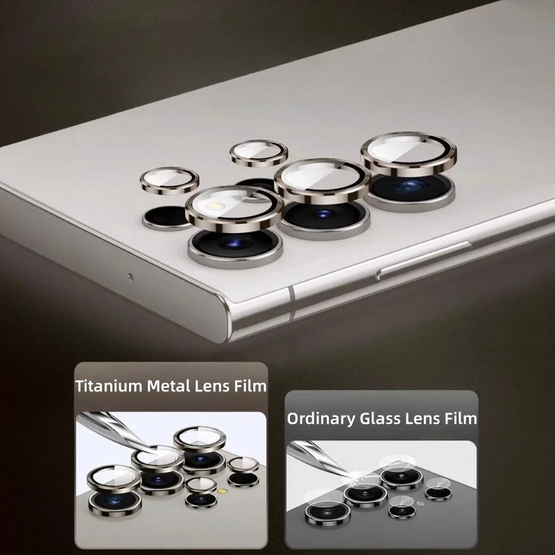 Metal Lens Glass For Samsung Galaxy S25 Ultra S25Plus S24Ultra Lens Ring For Samsung S23 S24 S25Ultra Camera Lens Protector
