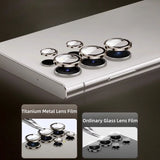 Cristal de lente de metal para Samsung Galaxy S25 Ultra, S25Plus, S24Ultra, anillo de lente para Samsung S23, S24, S25Ultra, protector de lente de cámara