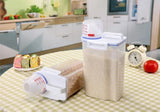 1Pc Sealed Cereal Insect-Proof Rice Bucket with Measuring Cup Transparent Rotary Food Moistureproof Tank Kitchen Storage Box 2KG