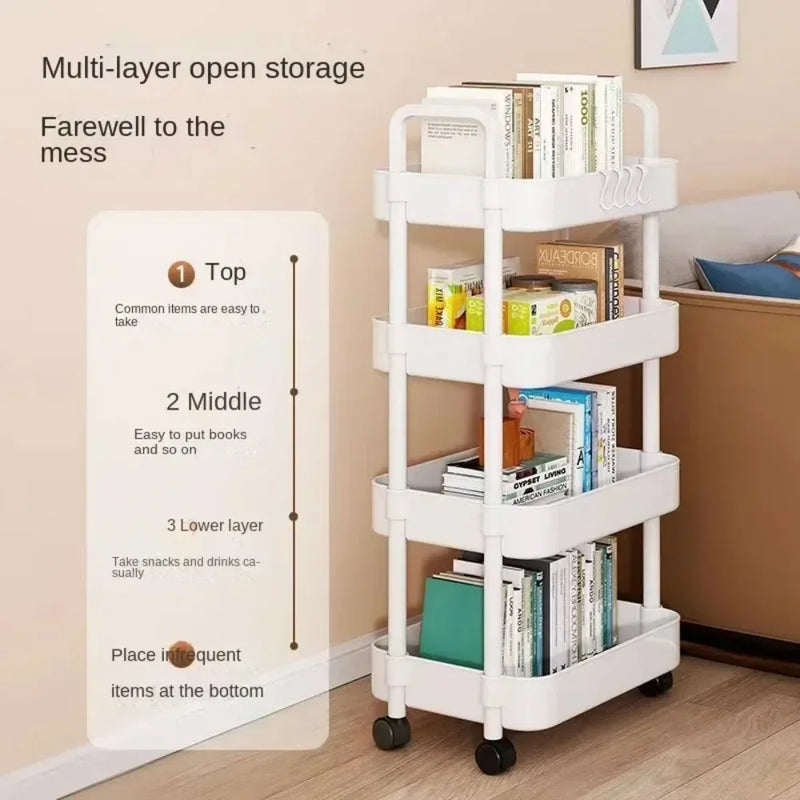 Multi-Layer Trolley Rack Kitchen Floor Bedroom Baby Snacks Mobile Bathroom Bathroom Storage Storage Rack