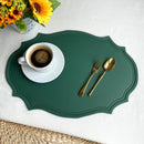 1/4/6PCS Shaped PU Placemat Set Faux Leather Kitchen Dining Table Pad Luxury Black Pink Green Place Mat Tableware Cafe Pad 식탁매트
