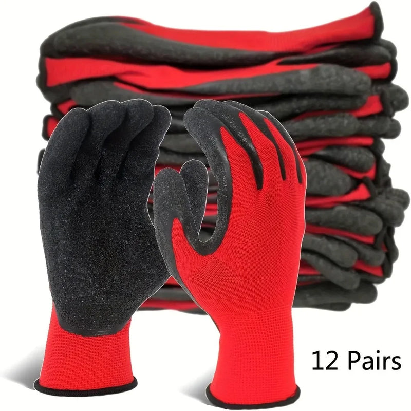 Multi functional work gloves, rubber coating, durable and safe grip, suitable for gardening and mechanical workers