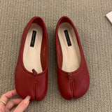 Women Flats Tabi Ninja Shoes Woman Ladies Microfiber Leather Comfy  Flats Split Toe Slippers Soft Bottom Loafers Solid Brief La