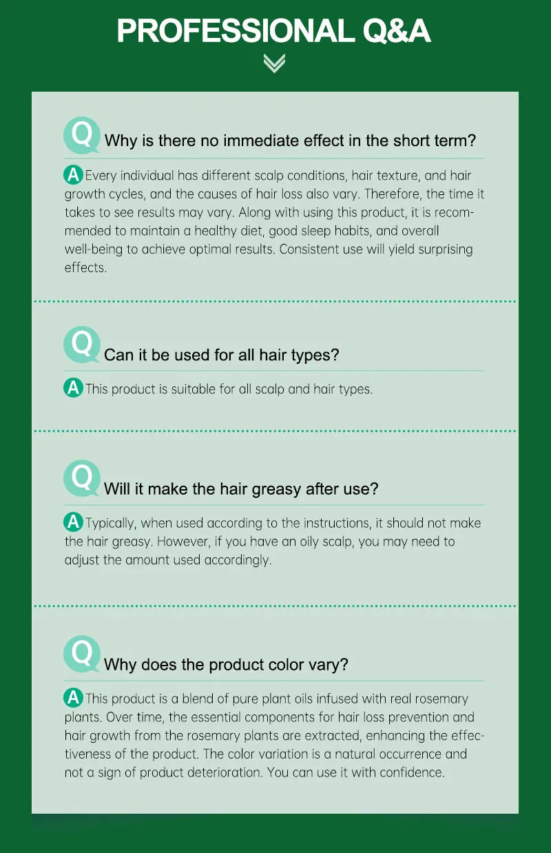 PURC Rosemary Oil Hair Growth Products for Man Women Ginger Anti Hair Loss Fast Regrowth Thicken Oils Scalp Treatment Hair Care
