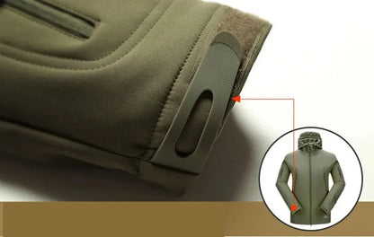 Chaqueta militar informal con capucha para hombre, estilo aviador, de combate, impermeable, de piel de tiburón, estilo softshell, táctica