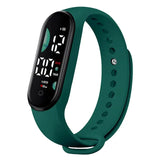 Relógio de pulso digital LED eletrônico feminino, relógio esportivo impermeável, pulseira simples de silicone, relógio casual, moda
