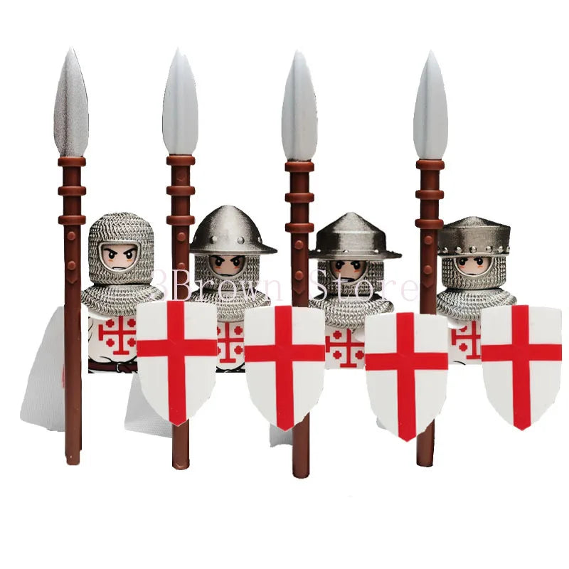 MOC Medieval Building Blocks Castle Knight Western Cowboy Historical Army Cavalry Horse Soldier Gun Kid Toy Gift Brick DIY S040