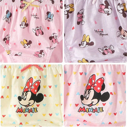 5 paquetes/caja de ropa interior para niños, bragas triangulares de algodón suave con dibujos de Mickey, transpirables, caja de regalo.
