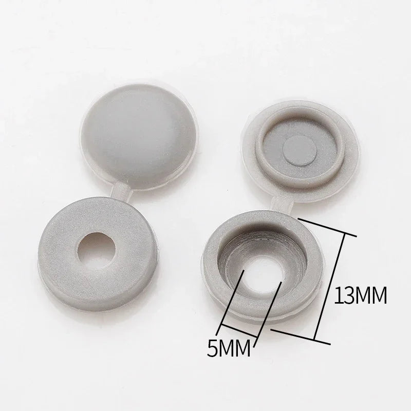 10/50/100Pcs Hinged Plastic Screw Cap Cover Nuts Fold Snap Protective Fixing Cap Button For Car Decorative Nuts Bolts Hardware
