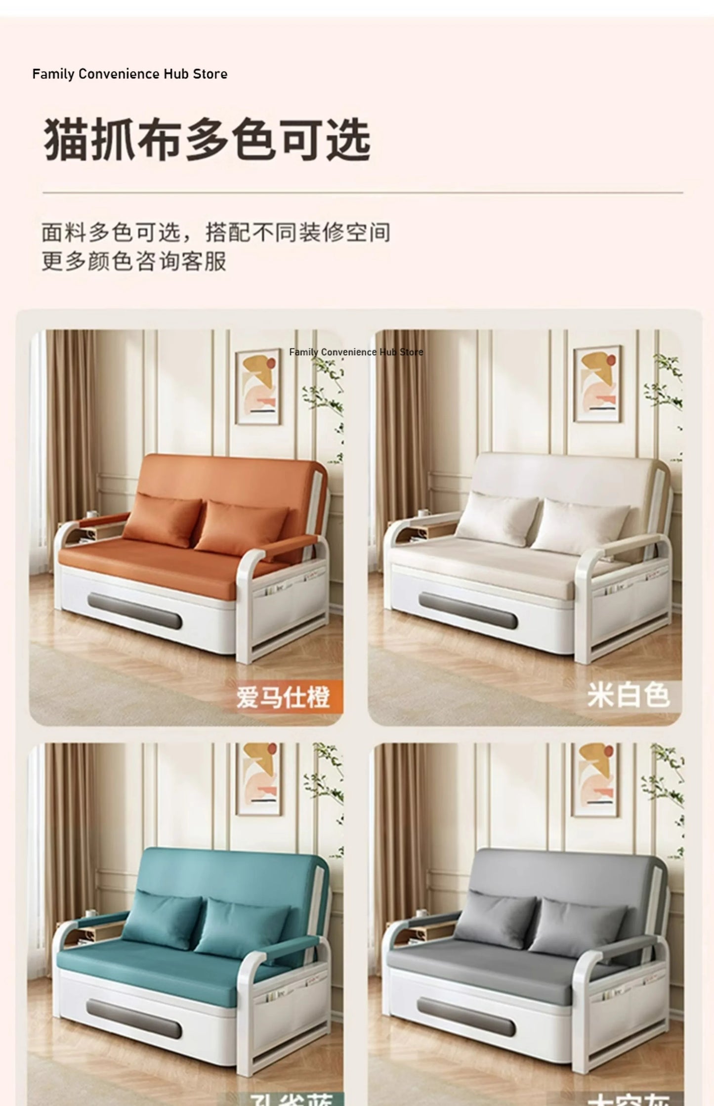 Sofa bed folding dual-purpose small apartment Internet celebrity living room furniture multi-function single and double retra