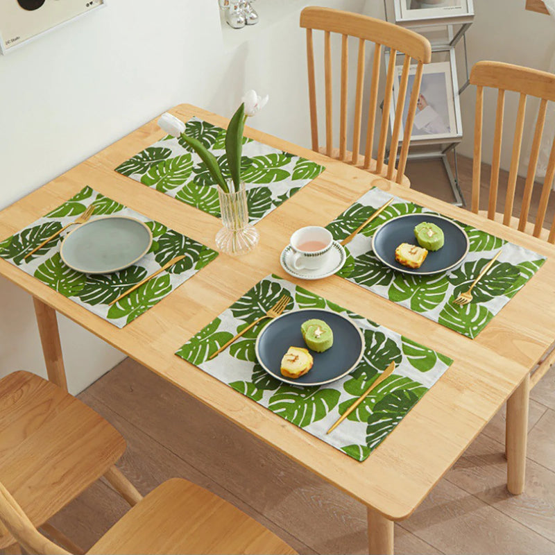 4 Pcs/Set Simple Tableware Mat Rectangle Individual Placemats Heat Insulation Dining Table Mat Table Decoration And Accessories