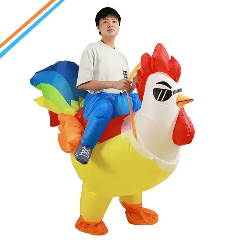 Adult Rooster Cosplay Inflatable Costume Kids Animal Anime Dress Suits Carnival Halloween Party Costumes for Men Women