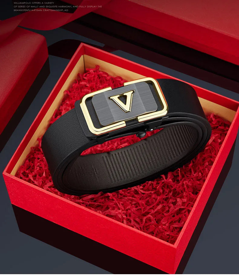 Men's automatic buckle belt casual cowhide belt personalized versatile belt