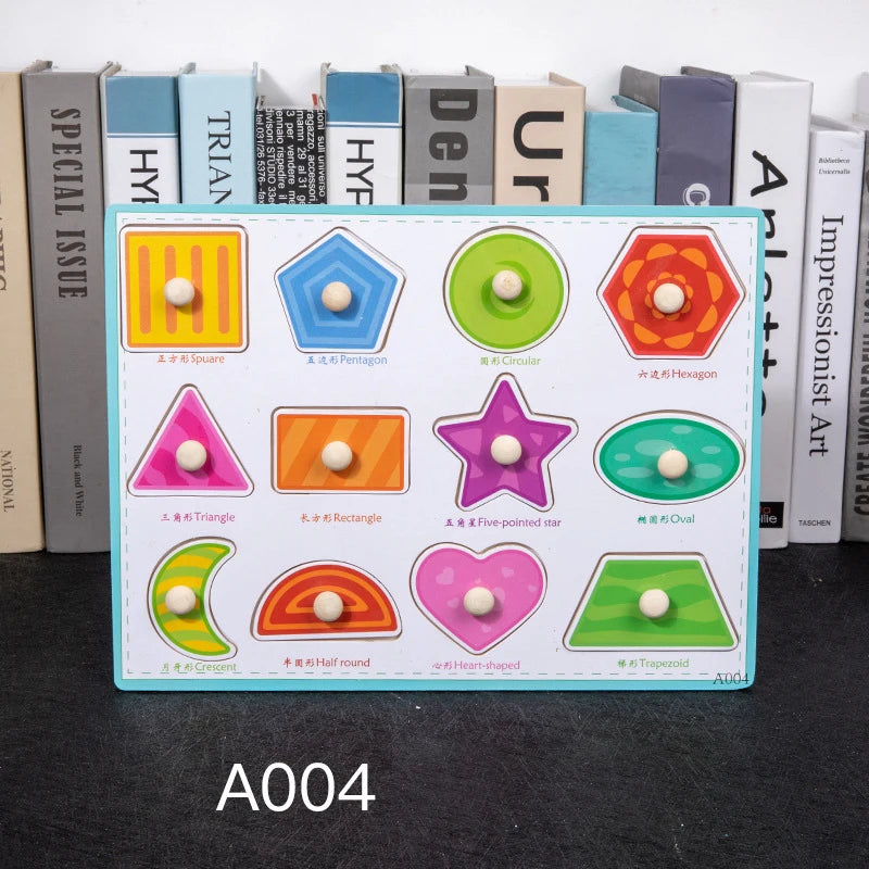 Toddler Wooden Peg 3D Puzzles Kids Toys Alphabet Montessori Education Learning Toys Great Preschool Gift for Girls and Boys