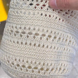 Hollow Out Crochet Sun Hat Wide Brim Bucket Hat Knitted Fisherman Hat Foldable Visor Small Fresh Simple Outdoor Casual Beach Cap