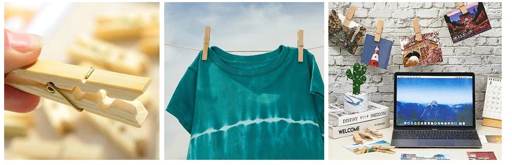 20 pinzas de bambú natural para ropa, pinzas para fotos, pinzas de madera para manualidades, bodas y fiestas, envío directo