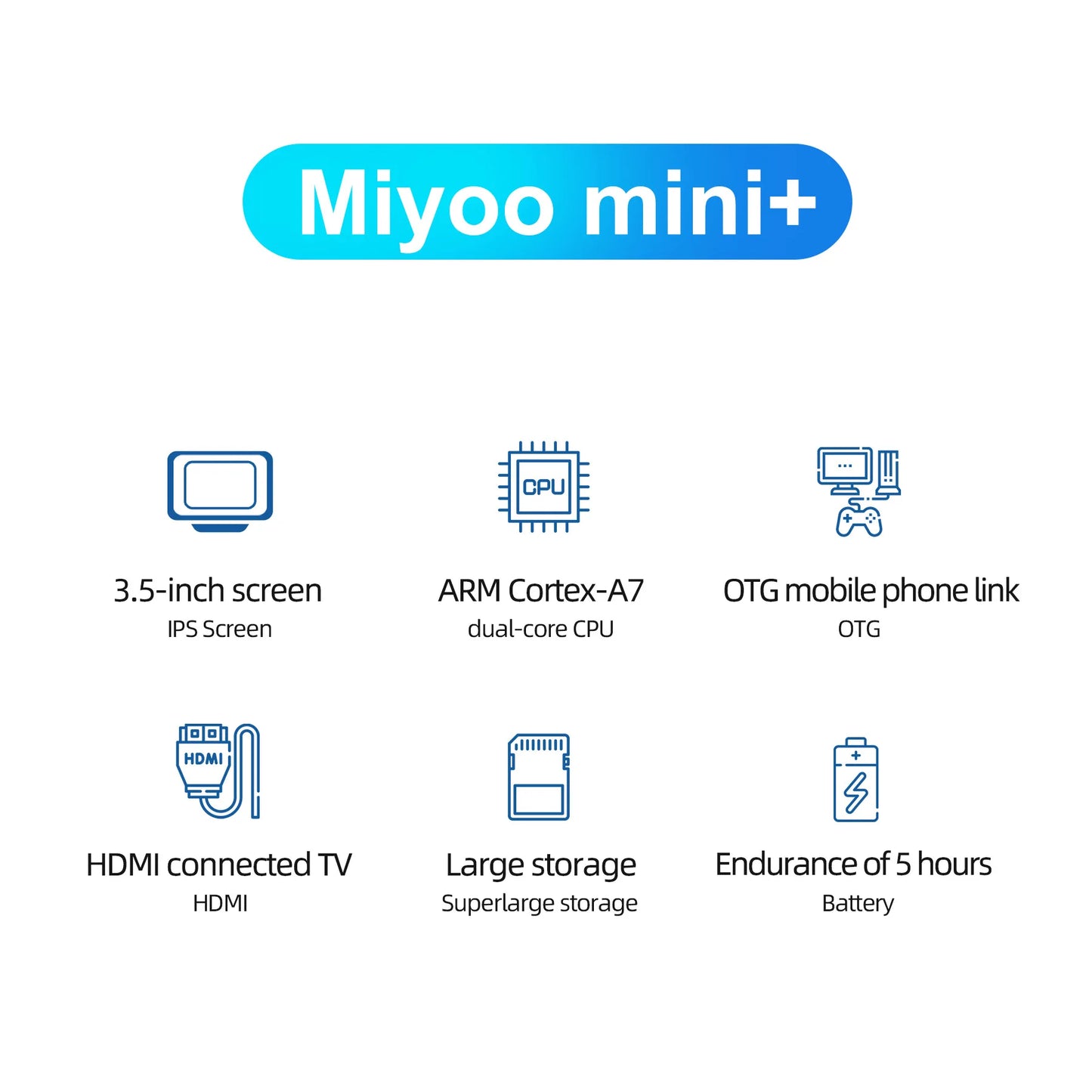 MIYOO Mini Plus Handheld Game Console 3.5 Inch Classic IPS Screen Linux System Christmas Gift Retro Game Console