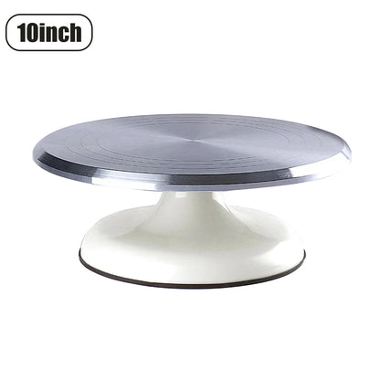 Mesa giratoria de aleación de aluminio para decorar pasteles, herramientas de repostería doméstica, ideal para decorar tú mismo, de 25,4 cm y 30,5 cm. 