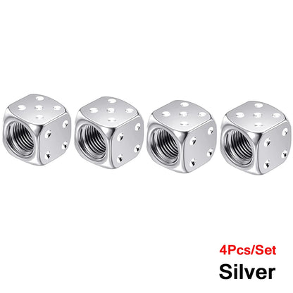 Aluminum Dice Tire Valve Caps Dustproof Car Truck Motocycle Bike Dice Wheel Stem Tyre Tire Wheel Stem Air Valve Dust Cap Cover