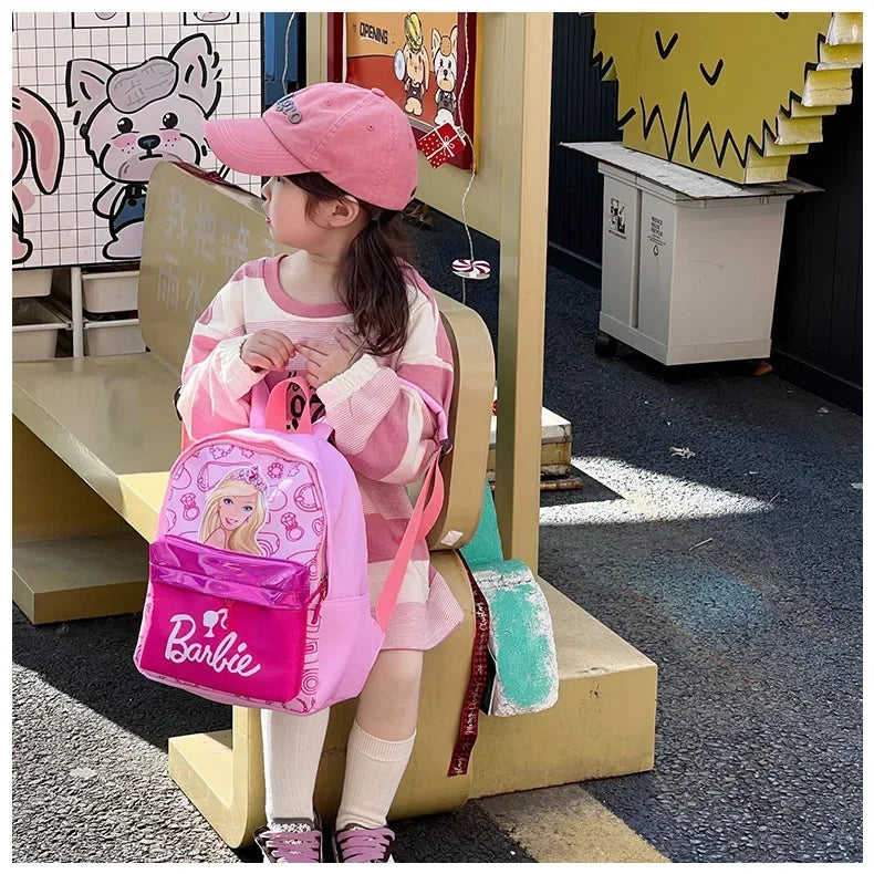 Kawaii Barbie Cartoon Anime Fashion Backpack Girl Barbie Princess Backpack Cute Kindergarten Kids Schoolbag Gift Toys