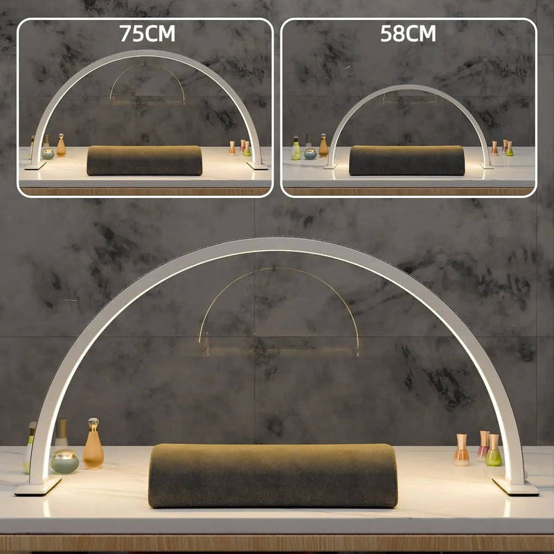 48W Half Moon Lamp For Nail Desk Dimmable 3000K-6000K Makeup Manicure Beauty Salon Touch Switch LED Light Half Moon Nail Lamp