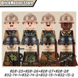 WW2 French Soldier Figure Building Blocks Military War Weapon Medical Officer Army Infantry Warrior Cavalry Gun Bricks Toy Gifts
