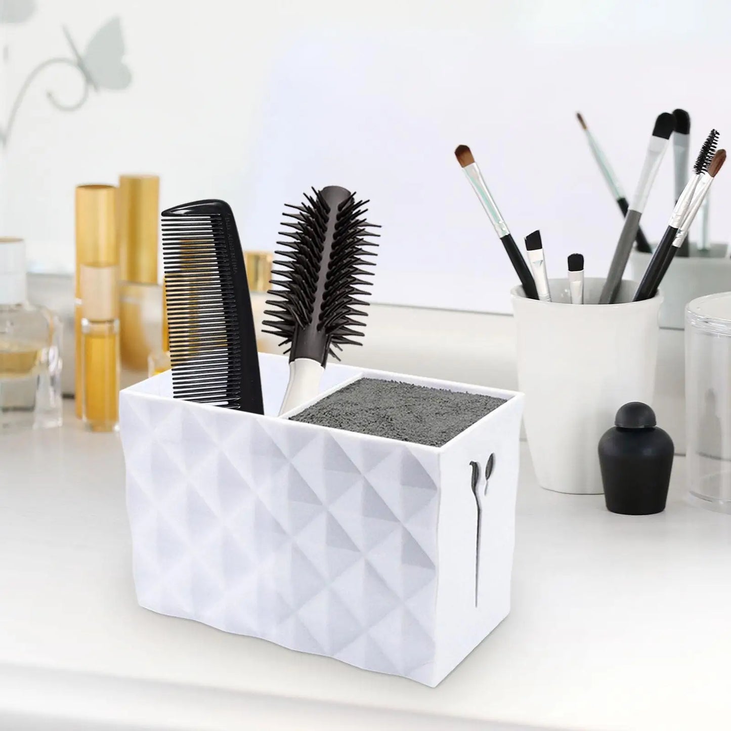 Caja de almacenamiento para cepillos y peines de salón, soporte para accesorios de peluquería 