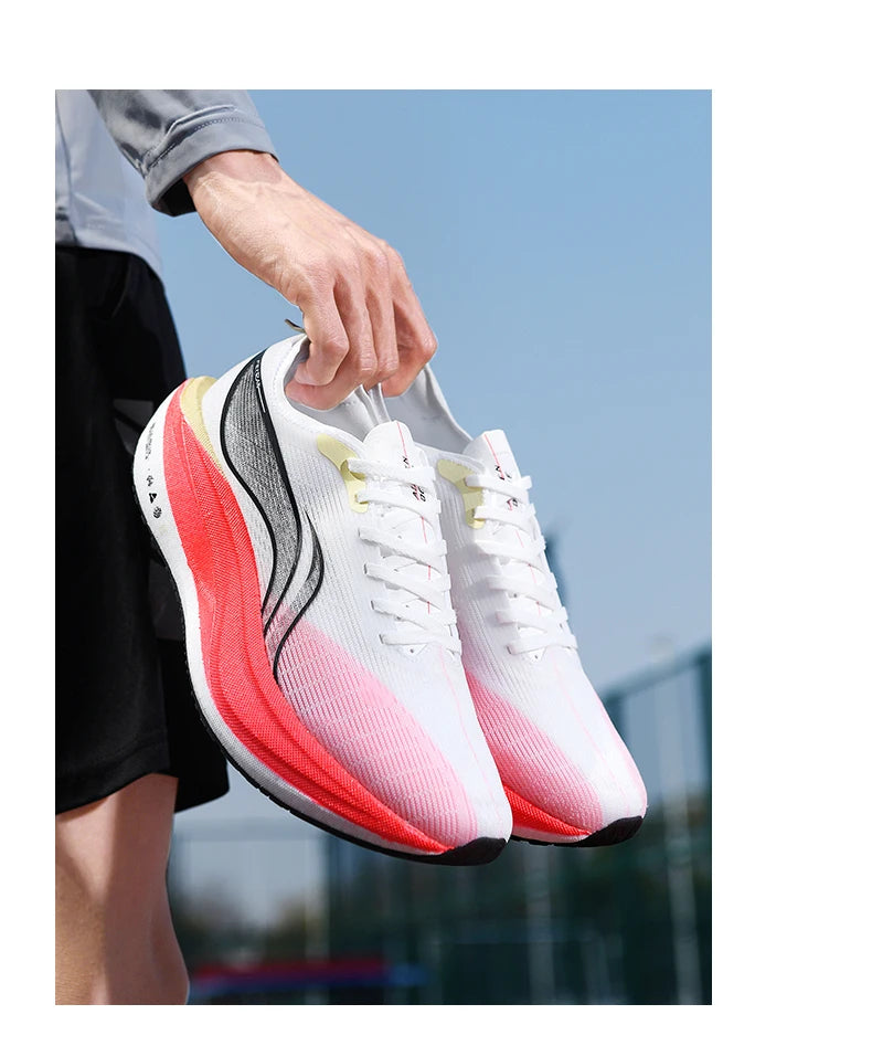 Marathon Cushion Carbon Plate Sports Running Shoes Men Breathable Lightweight Women Comfortable Nonskid Speciality Sneakers 45