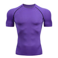 Men Compression Running T Shirt Fitness Tight Short Sleeve Tshirt Training Jogging Shirts Gym Sportswear Quick Dry Rashgard