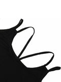 Plus Size 2024 Solid Color Halter Top Backless Vest