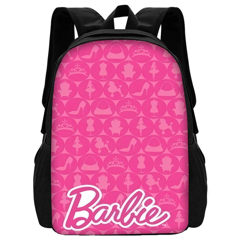 Cartoon Dolls 3 pcs set Child School Backpack with Lunch Bags Pencil Bags B-Barbies School Bags for Boys Girls Best Gift