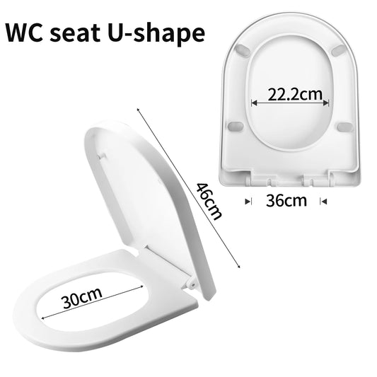 O-Shaped Toilet Seat Slow Close Quiet Lid Thickened Durable for Both Adults Children Universal Bathroom Accessories
