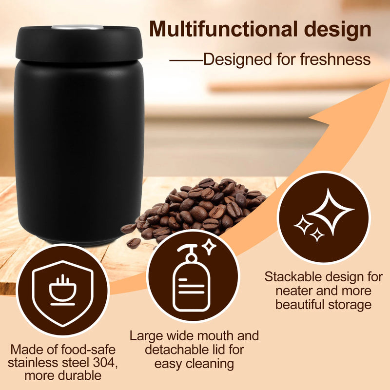 Coffee Beans Vacuum Sealed Jug 304 Stainless Steel Food Keep Fresh Storage Container Kitchen 1200ml Coffee Vacuum Canister