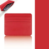 Tarjetero de piel sintética de color caramelo para tarjetas de crédito, tarjetero delgado con múltiples ranuras, funda para tarjetas de visita para hombre y mujer