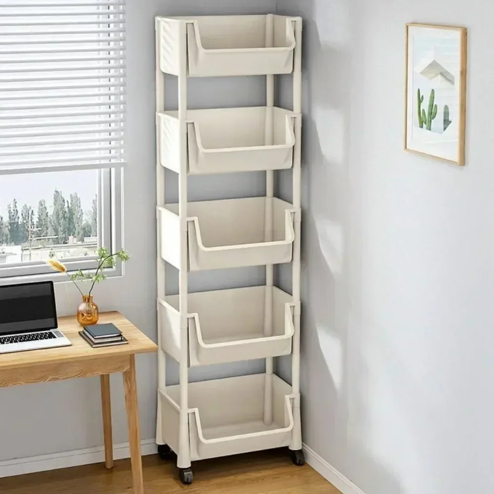 Estantería con ruedas para cocina, estantería de almacenamiento, armario de almacenamiento con ranura estrecha para esquina de cocina, organizador para baño, sala de estar y hogar