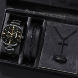 Fashion Men Stainless Steel Watch Luxury Calendar Quartz Wristwatch Men's Business Watches for Men Clock Montre Homme