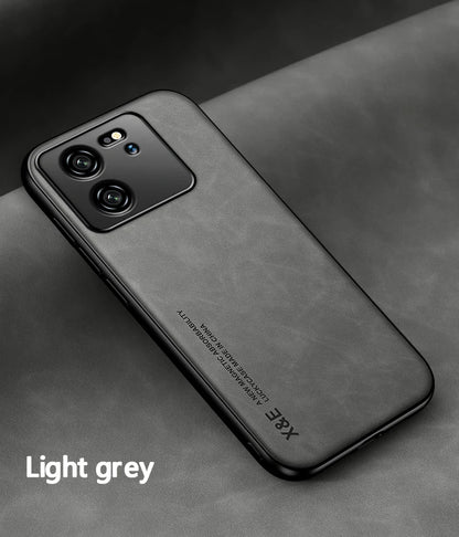 Luxury Leather Case For Xiaomi Mi 13T 12T 11T 10T Pro Cover With Metal Plate Support Car Hold