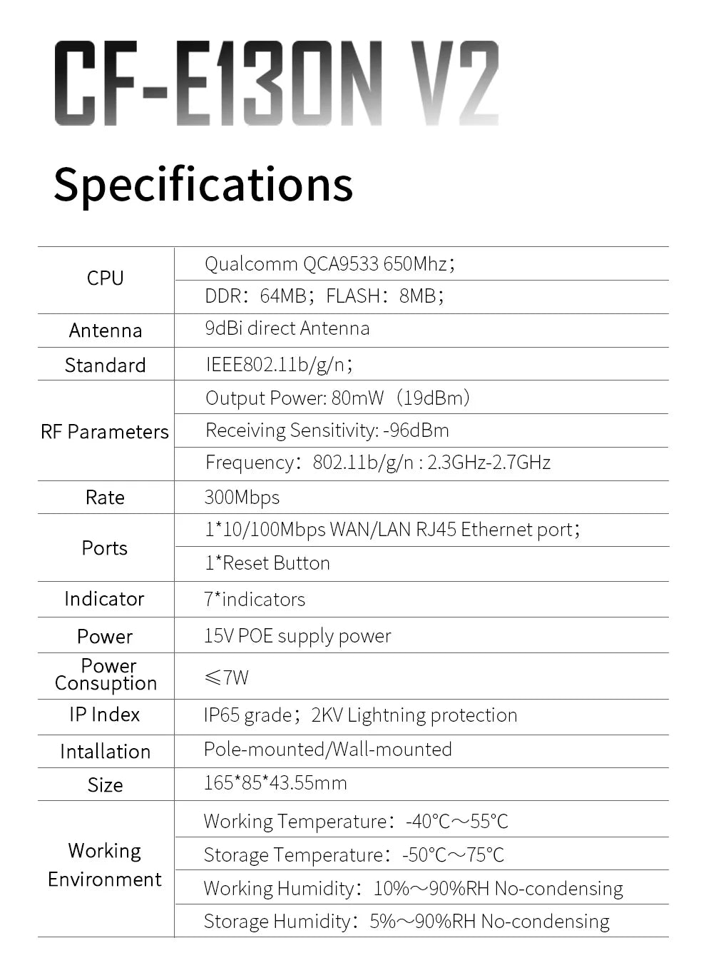 300Mbps Outdoor Bridge 2.4Ghz 15V/48V POE Power WIFI CPE 1-5KM Stable Transmission WiFi Repeater For Long Range IP Camera