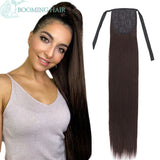 Extensões de rabo de cavalo cacheado longo 80cm aplique sintético com cordão e clip water wave