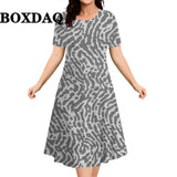 2026 New Floral Graphic Print Women's Dresses Elegant Ladies Summer Dress Casual Retro Plus Size Female Fashion Loose Dress 9XL